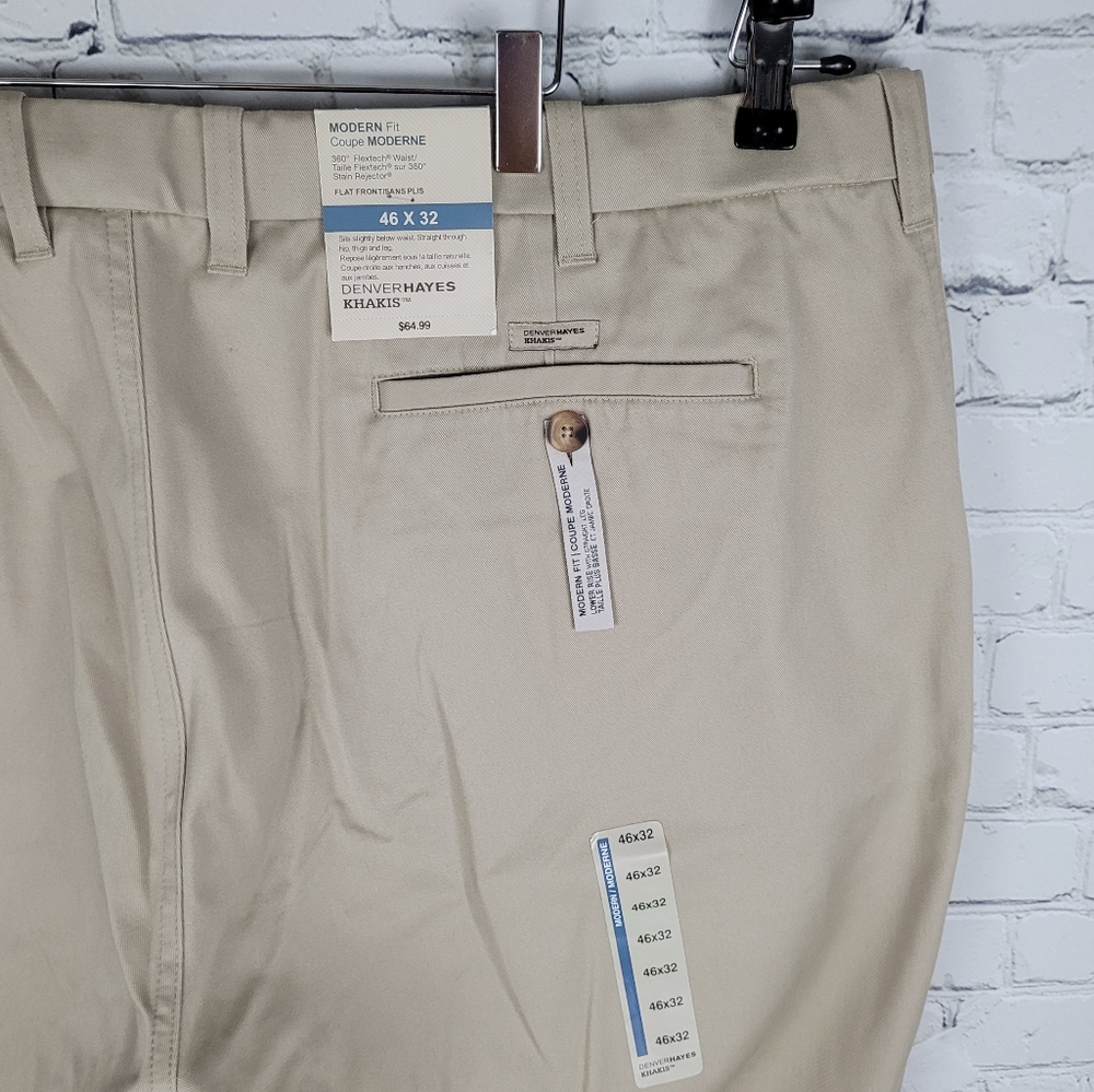DENVER HAYES | flat front modern fit straight leg khaki pants